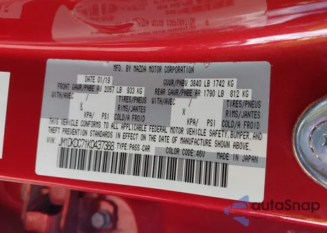 2019 Mazda Cx-3 Touring from USA, damaged, VIN JM1DKDC71K0437388